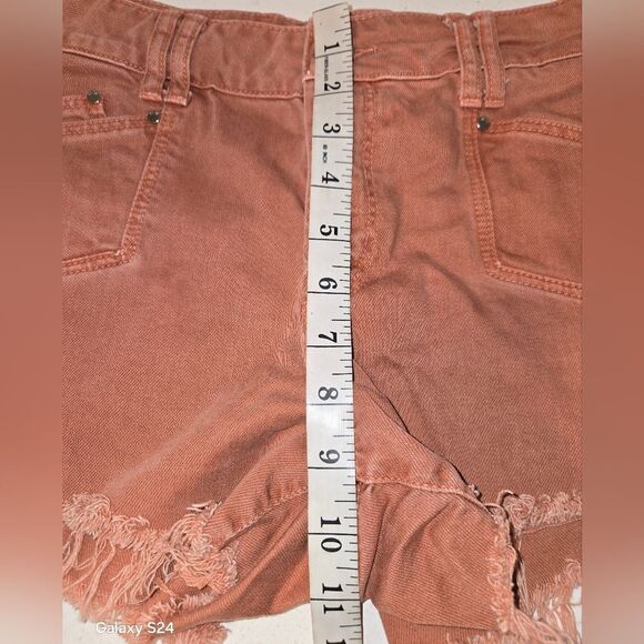 PAIGE Brown Jean Shorts Relaxed Fit Mid-Thigh - Picture 5 of 11